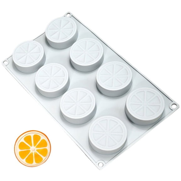 8 Cavity Lemon Silicone Mold 3D Fruit Baking Mold DIY Cake Decorating Tool Kitchen Bakeware Supply for Making Chocolate