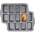 8Cavity Mini Loaf Pan Nonstick Carbon Steel Bread Baking Set of 2