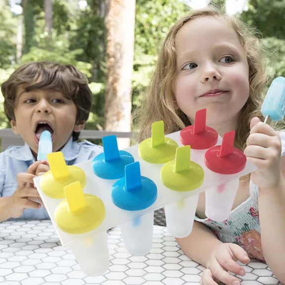 8-Cavity Mold Set, DIY Ice Lolly Maker Ice Mold for Homemade Popsicles, Yogurt Treats and Summer Snacks 7.56in