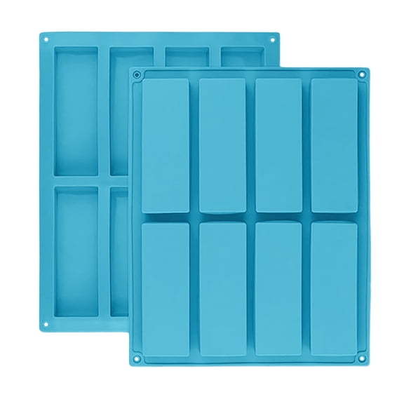 8-Cavity Rectangular Silicone Mold, Nutrition Bar Chocolate Truffle Tray, Reusable Baking Mould, Oven Freezer Safe -40°C to 446°C, Non-Stick Surface