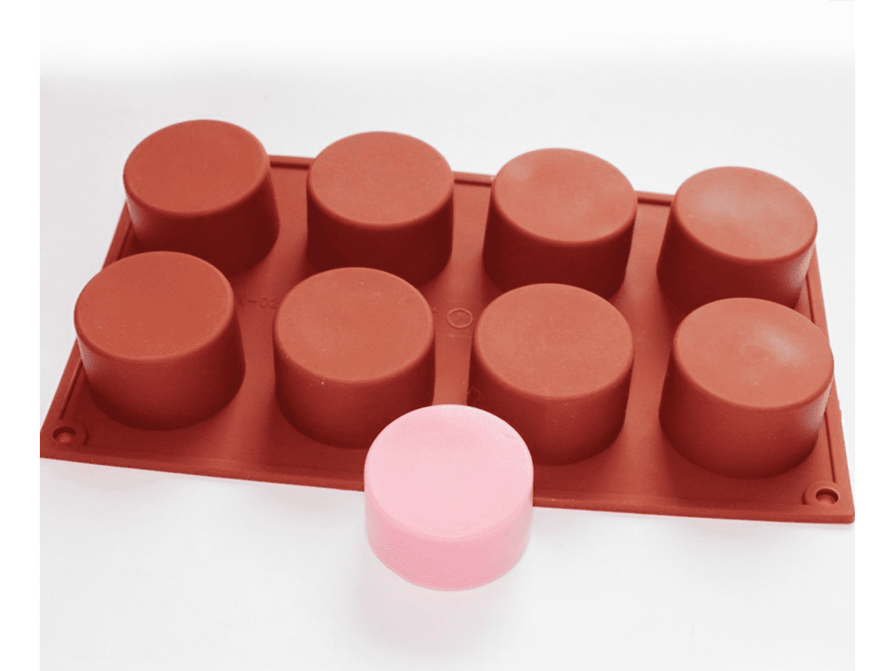 8-Cavity Round Silicone Mold for Soap, Cake, Bread, Cupcake, Cheesecake ...