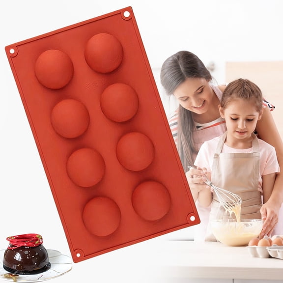 8-Cavity Semi-Sphere Silicone Baking Mold – Non-Stick Half Round Tray for Making Jelly, Cake Pops & Chocolate Bombs