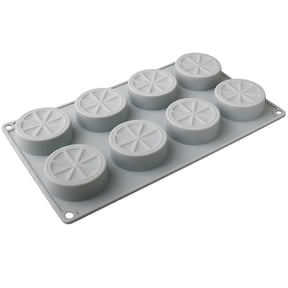 8 Cavity Silicone 3D Fruit Shaped Baking Mold For Cake Fondant, Non Stick Candy Chocolate Diy Mould For Jelly, BPA Free Kitchen Bakeware For Dessert, Orange Fruit 29x17cm