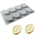 thumbnail image 1 of 8-Cavity Silicone Baking Mold - Non-Stick Cake Pan for Muffins Cupcakes Soap - Flexible Baking Tray - Lemon, 1 of 7