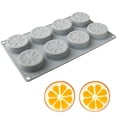 thumbnail image 1 of 8-Cavity Silicone Baking Mold - Non-Stick Cake Pan for Muffins Cupcakes Soap - Flexible Baking Tray - Orange, 1 of 7