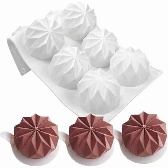8-Cavity Silicone Gem Dessert Mold Non-Stick Mousse Pudding Baking Pan