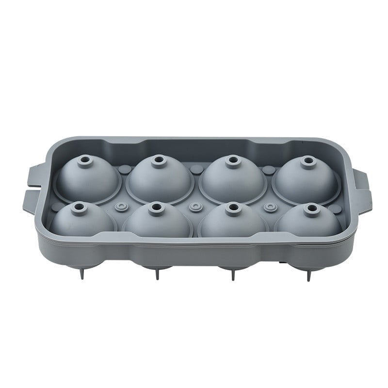 8 Cavity Silicone Round Ice Ball Mold with Lid, Large Ice Model Maker ...