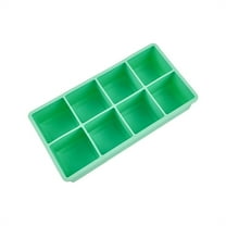 8-Cell Stackable Ice Tray with Lid - BPA-Free, Non-Stick Silicone Mold for Baby Food, Cocktails & Freezer Storage, Dishwasher Safe & Space-Saving Design Green