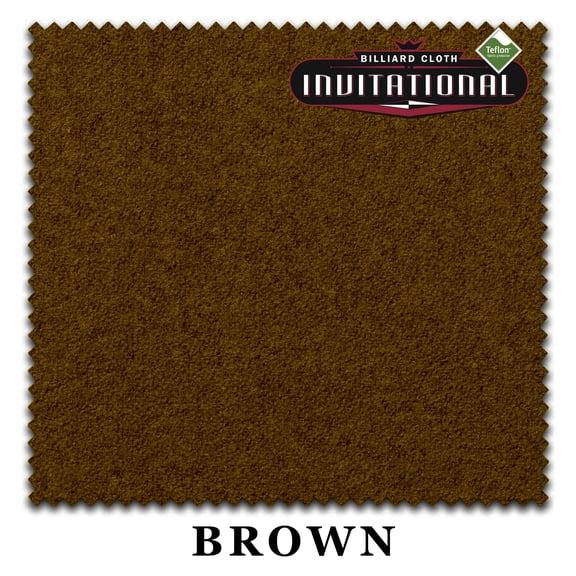8' Championship Invitational Teflon Pool Billiard Table Felt Cloth - Brown - Free Spots - AUTHORIZED DEALER