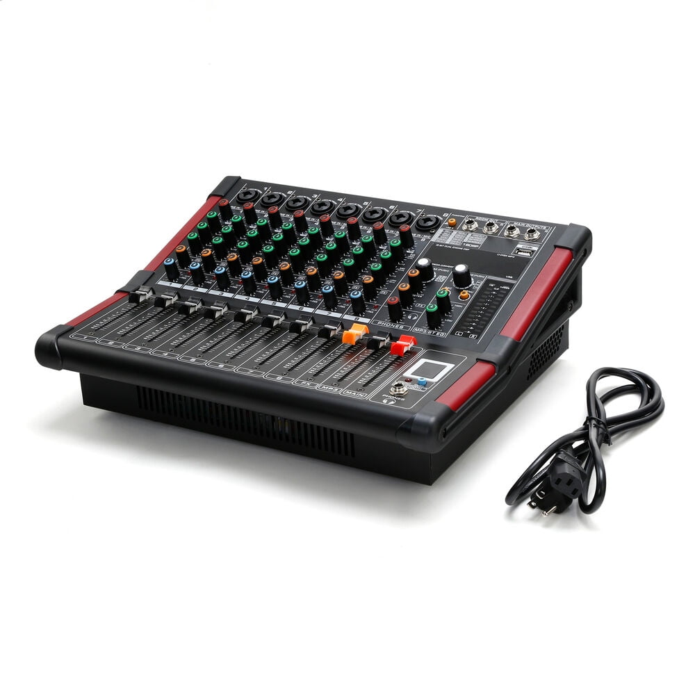 8 Channel 16 DSP Bluetooth Power Mixer Digital Stereo Audio Mixing