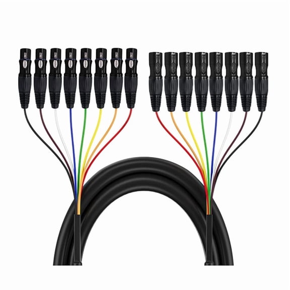 8 Channel 2m Professional Multi-Media 3 Pin XLR Cable Male to Female Balanced Audio Extension Cord,1 * Audio Cable