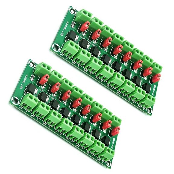 8 Channel 817 Optocoupler Module for Voltages Levels Shifting from Low to Highly Providing Strong Noise Immunities and Relays Support