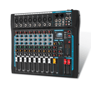 8 Channel Audio Mixer Sound Board Mixer 16 DSP Effect Audio Interfacer w/USB Drive for Computer Recording, 48V Power, XLR Microphone Jack DJ Mixer for Karaoke Studio Streaming Recording