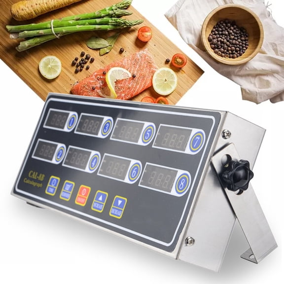 8 Channel Commercial Digital Timer Calculagraph Kitchen Loud Countdown Clock for Homes, Business Restaurants, Or Any Cooking Location