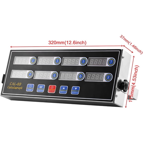 8-Channel Commercial Kitchen Timer Stainless Steel LED Digital Loud Alarm with Memory Function for Restaurant Home Cooking