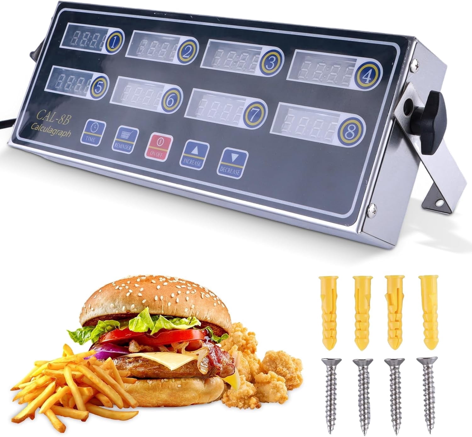 Fast Timer Grilling 8-Channel Digital Kitchen Timer - Commercial Cooking Timer with Alarm ...