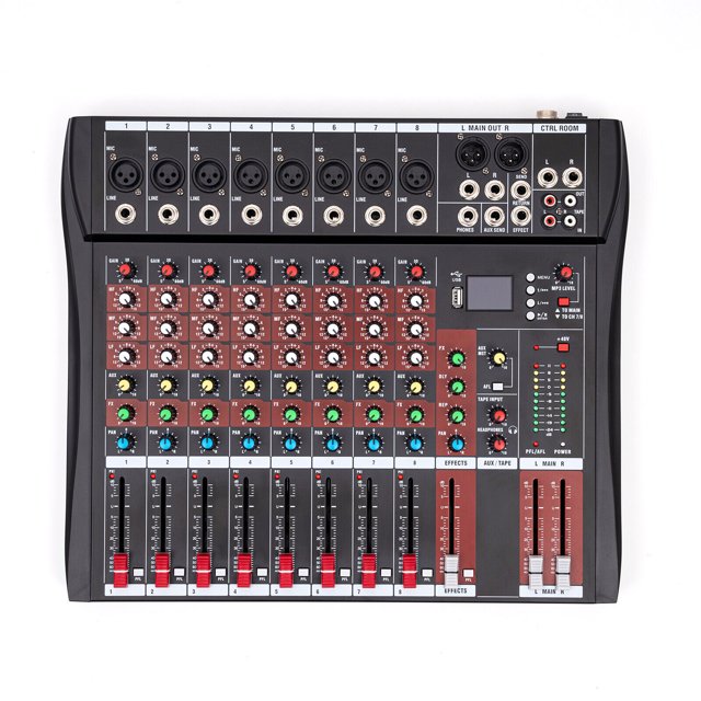 8 Channel Mixer Bluetooth Live Studio Audio Mixer Sound Board Console