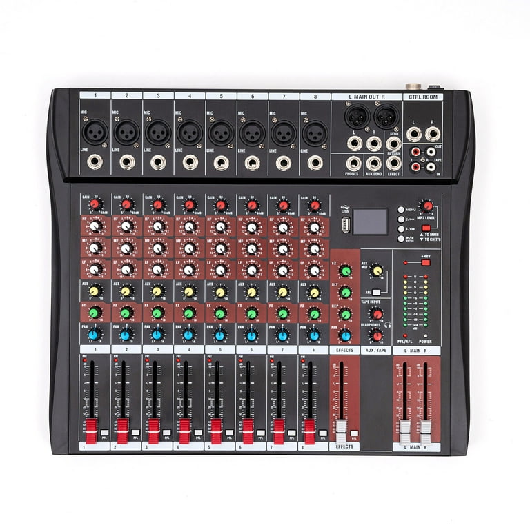 Music Mixer Equalizer Control Panel. Dj Console. White Slider
