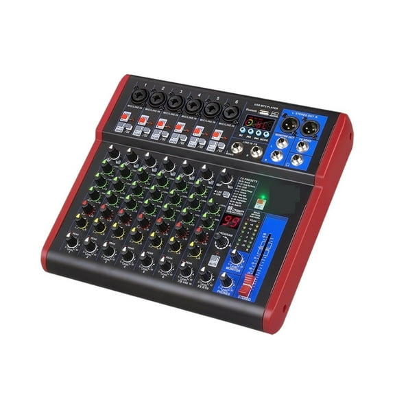 8 Channel Mixer Interface For DJ Mixing Console Controller Recording Studio With 99 DSP Digital Effects ,Easy to Use