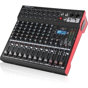 8 Channel Mixer, Professional Audio Mixing Console Studio DJ Board with Bluetooth, 99 DSP Effect,USB Recording, 48V Phantom Power, Reverb, MP3 Player for Live Sound Karaoke Performance