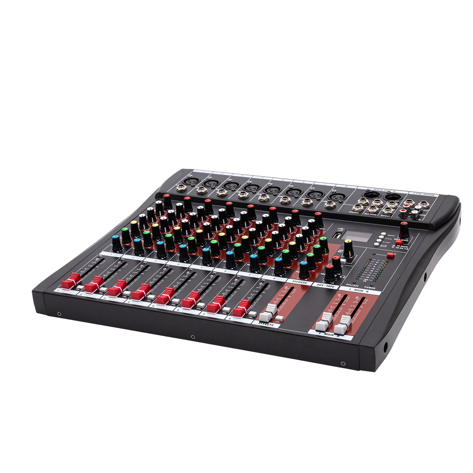 8 Channel Mixing Console Audio Mixer Bluetooth Digital USB MP3 Input 48V Phantom Power Stereo DJ Studio Audio Sound Mixer Console