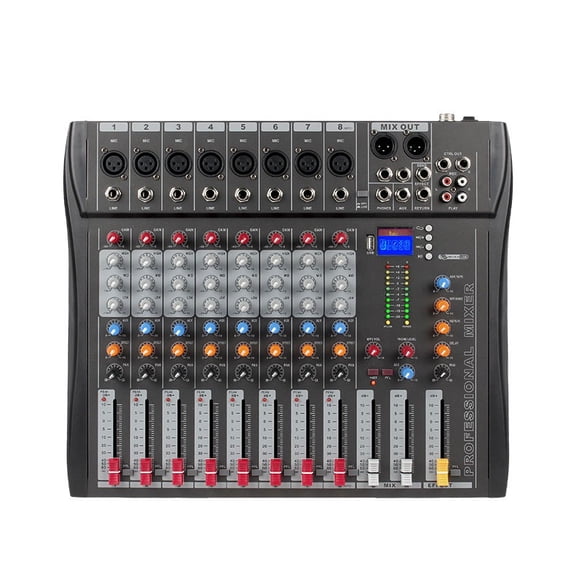 8 Channel Professional DJ Mixer Console Digital Stage Sound Equipment with Fader Controller