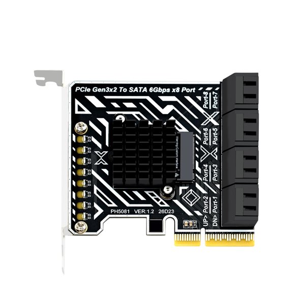8 Channel SATA3.0 6Gbps PCIE3.0 Controller Card SATA3.0 PCIe Expansion Card 6Gbps Controller PCIE Adapter