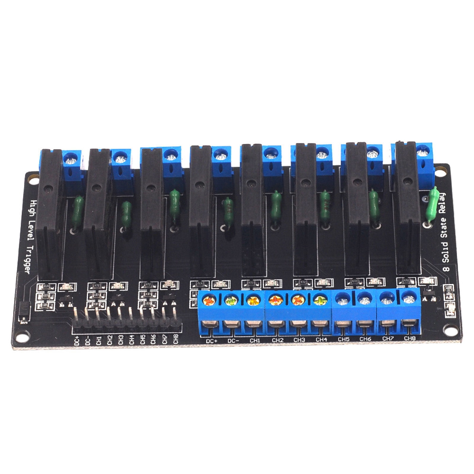 8 Channel Solid Relays Module Board DC5V 12V 24V High / Low Triggering ...