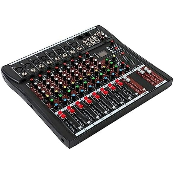8 Channel Studio Audio Mixer, Bluetooth USB Digital Sound Mixing Console Board, Soundboard Mixing Console Sound Mixer Sound Controller, for Home KTV, Campus Language, Bars$$Music
