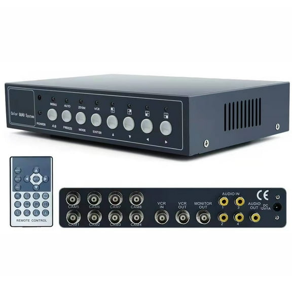 8 Channels Non-Realtime Video Multiplexer Video Image Processor for CCTV Surveillance Cameras, with Functions of Digital Zoom, Video Freezing, Video Loss Alarm, Motion Detection, Support Audio In/Out