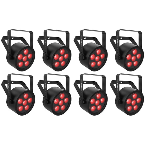 (8) Chauvet DJ SlimPAR H6 ILS RGBAW+UV LED DMX Par Can Party/Stage Wash Lights