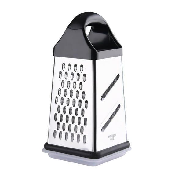 8" Cheese Grater Professional Box Grater Stainless Steel Fine Coarse Handheld Slicer with 4 Sides Small Box Food Shredder Safe Zester for Kitchen Cheese Garlic Ginger Vegetable Potatoes