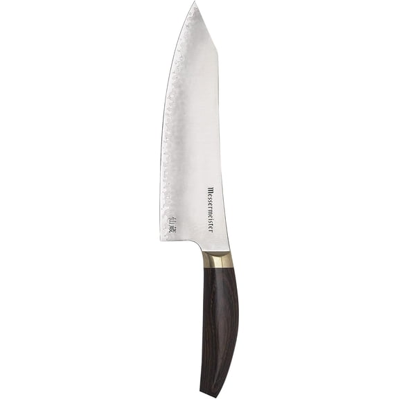 8 Chefs Knife - SG2 Powdered Steel, Eco-Brass Bolster & Walnut Pakkawood Handle - Made in Seki, Japan