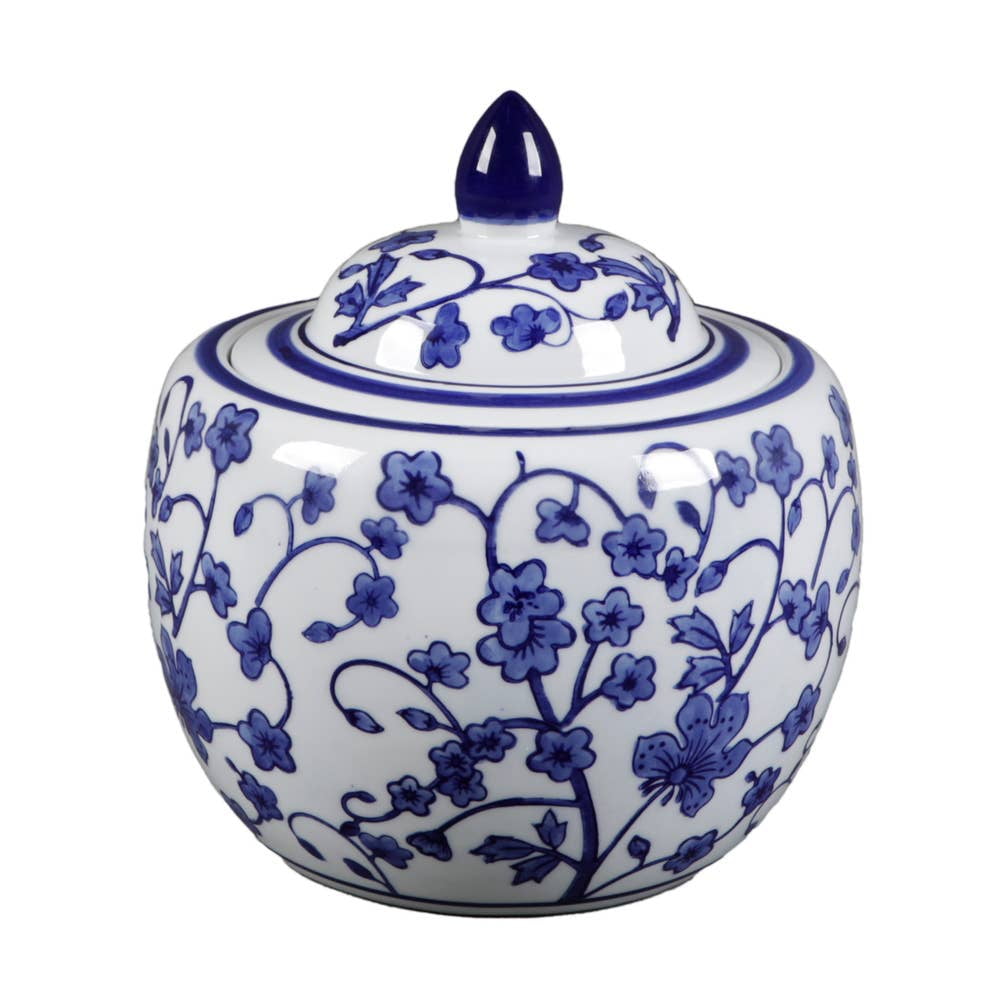 8" Chinoiserie Ceramic Ginger Jar Candle – 61oz Peony Scent