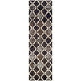 thumbnail image 1 of HomeRoots 487165 8 ft. Chocolate Quatrefoil Power Loom Distressed Stain Resistant Runner Area Rug, 1 of 5
