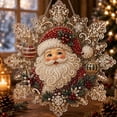 thumbnail image 1 of 8" Christmas Pearl Diamond Painting Suncatcher Kit, DIY Craft Acrylic Snowflake Shape Board with Lace Edge, 3D Mixed-Size Pearl Beads Craft, 1 of 7