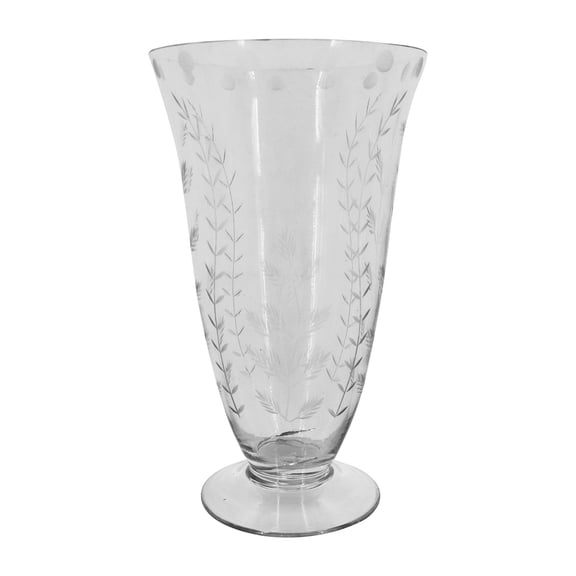 8" Clear Etched Floral Glass Vase by Ashland - Spring Home Decor