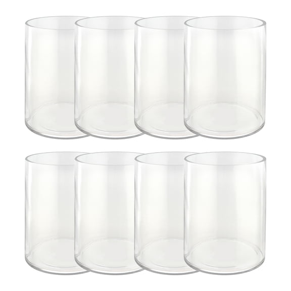 8" Clear Glass Cylinder Vase by Ashland Classic Design for Floral Arrangements - Centerpieces & Decorative Fillers - 8 Pack