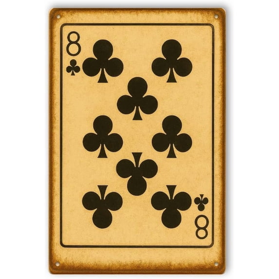 8 of Clubs Metal Poster by DC | Vintage Tin Sign Wall Art for Indoor ...