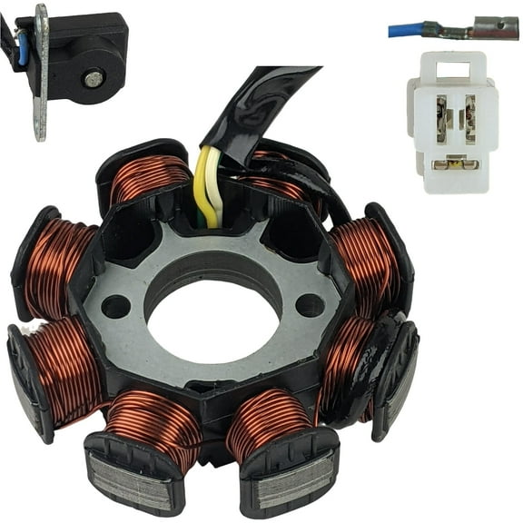 8-Coil 4-Wire DC Stator Magneto for Chinese GY6 50cc 80cc 100cc 125cc 150cc Scooter Moped ATV Go Kart Dune Buggy TaoTao Sunl Roketa Buyang Coolsport Kazuma Buggy QMB139 Engine