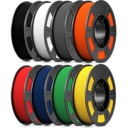 8 Color Bundle Hyper PLA+ 3D Printer Filament Multicolor Filament 1.75mm Individually Vacuum Packed 0.25kg per Spool Pack Black+Jade White+Grey+Orange+Red+Dark Blue+Green+Yellow