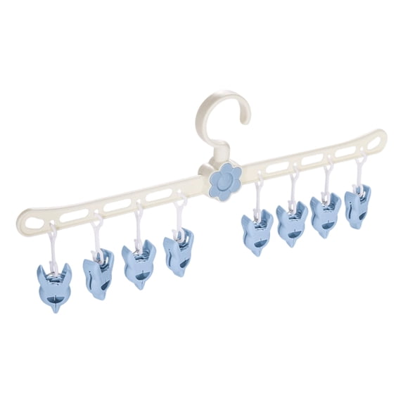 8-Color Clothes Drying Rack with Clips - Windproof Laundry Hanger for Socks, Bras, Underwear, Baby Clothes, Hats & Towels - Space-Saving Garment Organizer