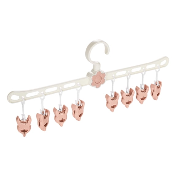 8-Color Clothes Drying Rack with Clips - Windproof Laundry Hanger for Socks, Bras, Underwear, Baby Clothes, Hats & Towels - Space-Saving Garment Organizer