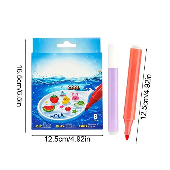 8 Color Erasable Floating Magic Pen Set For Water Art Drawing And Whiteboard Marker 1 Pack