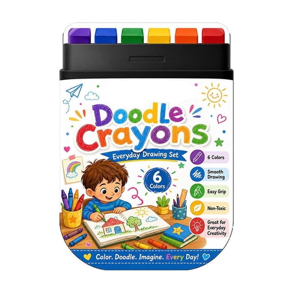 8 - Color Retractable Portable Crayons Set Non - Wax, Bright, Break - Resistant for Creative Doodling, Art Projects & Artistic Inspiration,Multicolored