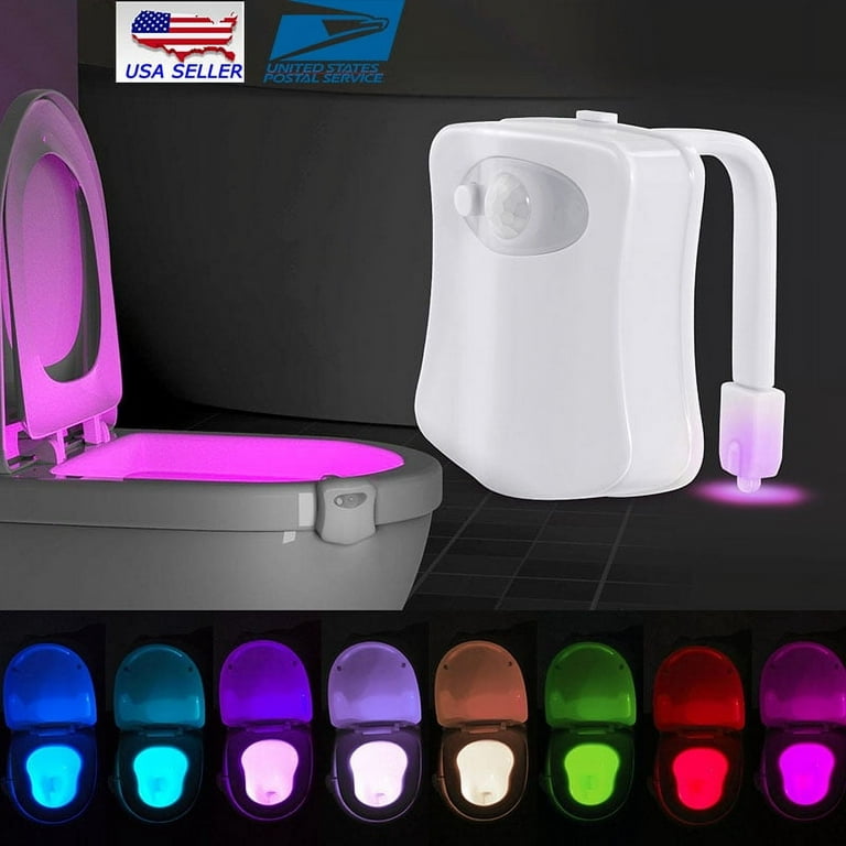 Bowl Bathroom Toilet Night LED 8 Color Lamp Sensor Lights Motion Activated  Light