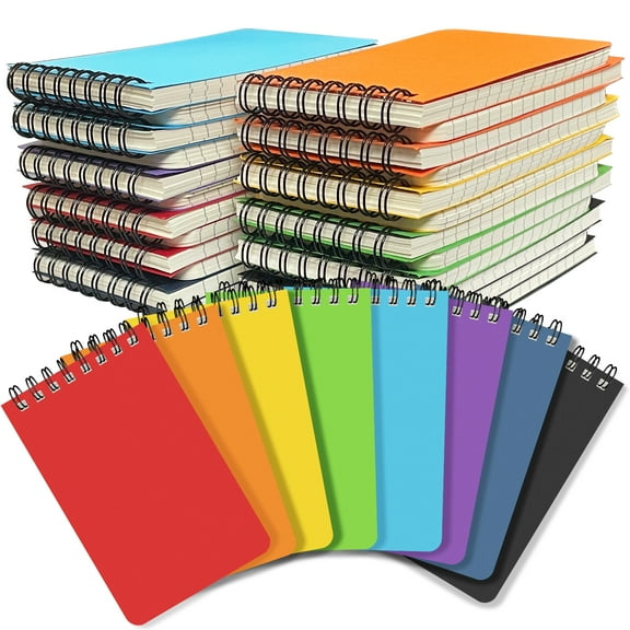 OSIMIG 24 Packs Mini Pocket Spiral Notebooks with Lined Pages, 3 x 5 Inch, 6 Colored, 60Sheets