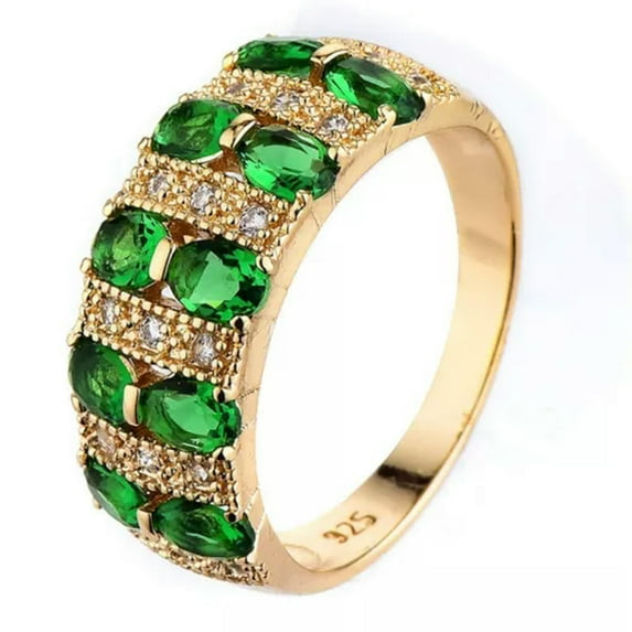 8 Colors AAA CZ Band Womens 925 Silver/Gold Wedding Party Jewelry Ring Size 6-10