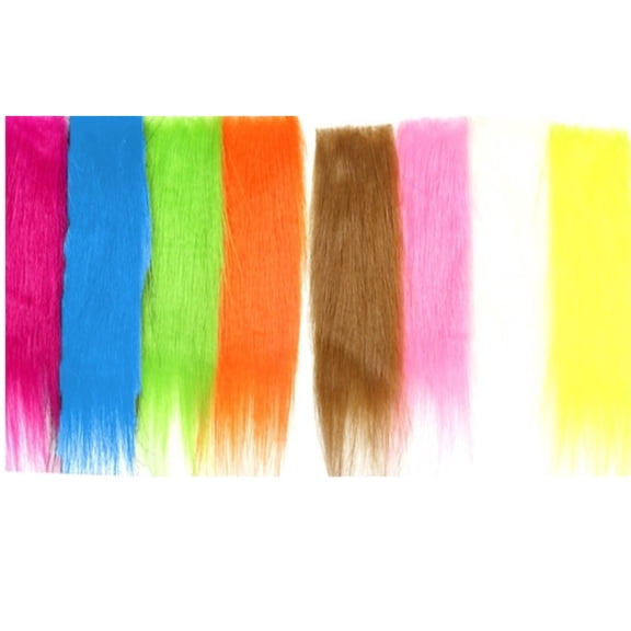 8 Colors Fly Tying Craft Fur, Long Synthetic Fiber Fly Tying Materials, 2 in Fiber, for Fly Fishing Streamer Lure Making, Fuchsia, Chartreuse Green, Orange, Brown, Pink, White, Yellow, Blue