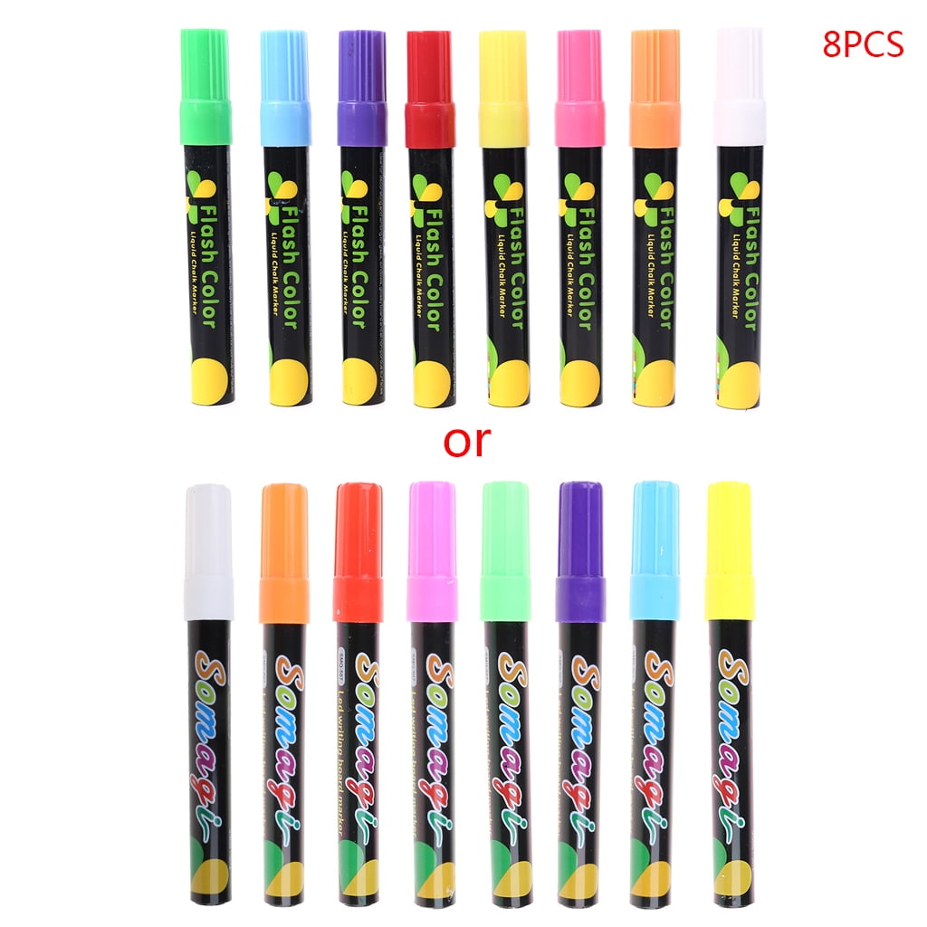 8 Colors Highlighter Fluorescent Liquid Chalk Marker Neon Pen For LED Writing Bo